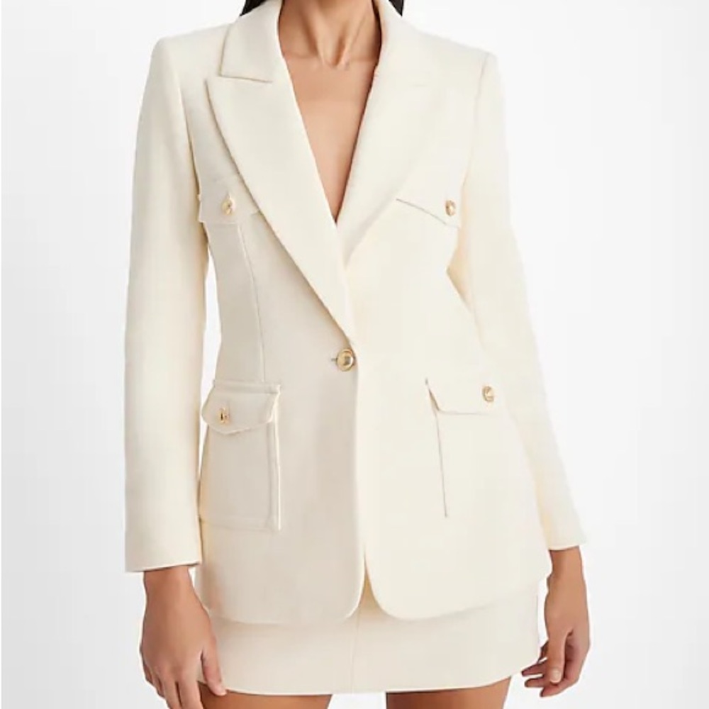 Express Cream Women's Blazer Set